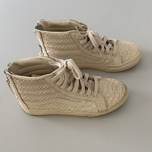 VANS Women's Cream Snake Print High-Top Sneakers